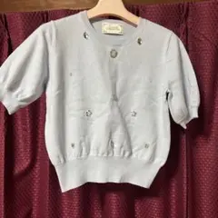ミシェルマカロン　ビジューニットトップス