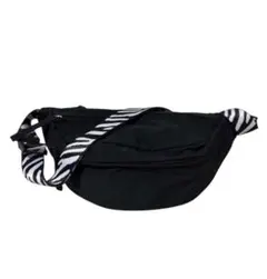 ボディバッグ ウエストポーチ ゼブラ柄 ブラック ショルダーバッグ 斜めがけ