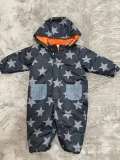 子供用スキーウェア スノーウェア スノボウェア 星柄 グレー/オレンジ