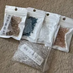 手芸用ビーズ 5種セット 4mm・6mm ピンク他 使用品