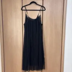 LEPSIM ブラック チュールキャミワンピース F