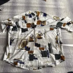 幾何学模様 花柄 長袖シャツ