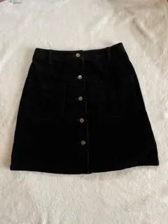 NICE CLAUP コーデュロイ ミニスカート　黒