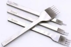 菱目打ちピッチ 3mm 数量 :4本セット(1 2 4 6本目)レザークラフト