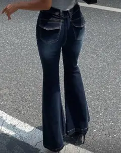 SHEINフレアデニムパンツ