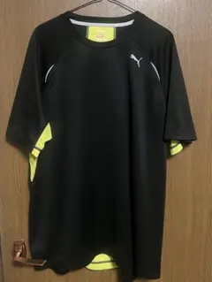 PUMA ブラック イエロー DRIFIT Tシャツ XL
