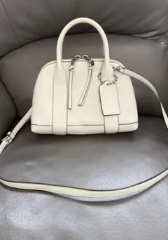 コーチcoach本革2wayショルダーバッグ　ハンドバッグ　グレージュ