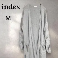 インデックス 羽織り カーディガン グレー M ロング ゆるめ サイドスリット