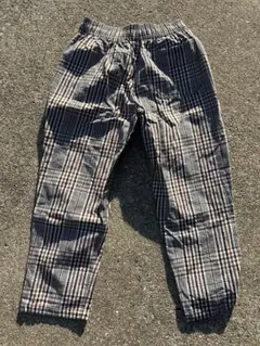 チェック柄 イージーパンツ グレー系