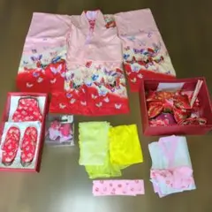 七五三　女の子 三つ身友禅　着物セット