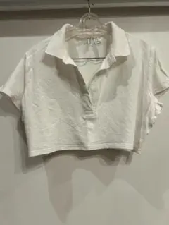 H&M DIVIDED ホワイト クロップドポロシャツ XLのサムネイル