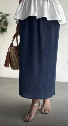 極美品✨PLEATS PLEASE スカート ブルー 3 ポケット付 ロング - メルカリ
