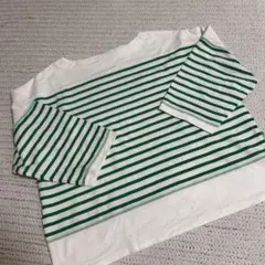 新品CIAOPANIC TYPY 長袖 Tシャツ ホワイト/グリーン　7分袖
