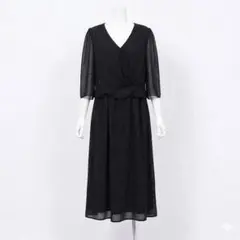 夏用 ブラックフォーマル ウォッシャブル 前開き ワンピース 喪服 礼服 黒