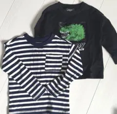 GLOBAL WORK 恐竜プリント 長袖カットソー 110cm 2枚セット