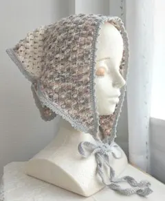 バブーシュカ　ハンドメイド　手編み　ファッション小物