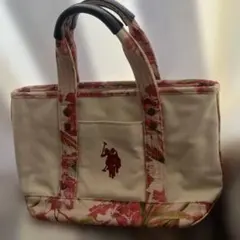 ポロラルフローレン　花柄キャンバストートバッグ