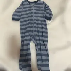 UNIQLO ミッキー ストライプロンパース 80cm 足付きロンパース