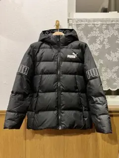 ダウンジャケット　PUMA ブラック フード取外しダウン　160