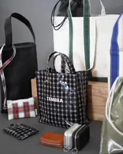 TEMBEA テンベアPAPER TOTE MEDIUM ギンガムチェックバッグ