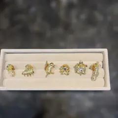 ラインストーン　ピンバッチ　6個セット