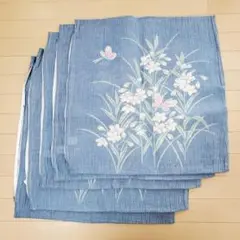 250811-2 ちぢみ座布団カバー 5枚セット USED