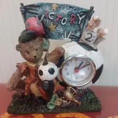 ベアサッカー置時計