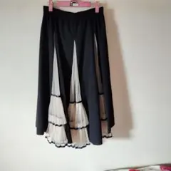 ❖黒とレース❖フレアロングスカート