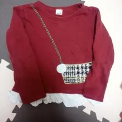 プティマイン　長袖トレーナー　赤 フリル付き　120cm