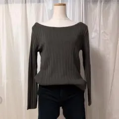 VICKY★カーキ リブ編み 長袖ニットのサムネイル