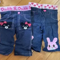 Double B クマウサギ刺繍パンツ