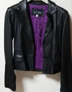 Armani Jeans ブラックレザージャケットのサムネイル