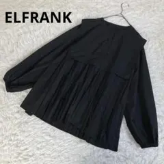 美品　エルフランク　セーラーカラードッキング風プリーツブラウス　F　ブラックのサムネイル