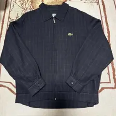 LACOSTE チェック スイングトップ ドリズラージャケット ネイビー 短丈のサムネイル