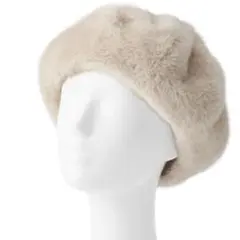 ホワイトファー ベレー帽