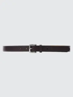 新品 ユニクロ イタリアンサドルレザーナローベルト 本革 ブラウン Volpi社