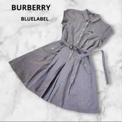BURBERRY BLUE LABEL シャツワンピース ベルト ホース刺繍