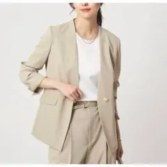 グリーンレーベルリラクシング＊ノーカラージャケット サラフール ノーラペル