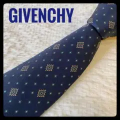 【GIVENCHY】ジバンシー シルク ヴィンテージ ネクタイ ネイビー系 総柄