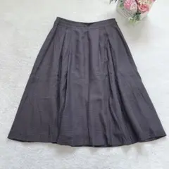 キース フレアスカート 定番 タック ボトム カジュアル 千鳥格子 シンプル 紫のサムネイル