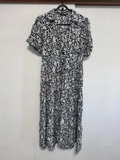 ZARA花柄 半袖シャツワンピース Aライン