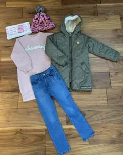子供服　女の子　120cm アウター、セーター、小物等5点まとめ売り
