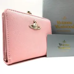 Vivienne Westwood 二つ折り財布 オーブ がま口 レザー ピンク