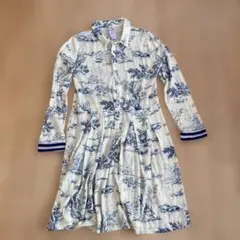 美品スナオクワハラ　青白ワンピース