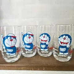 ☘️ドラえもん　グラス　4点　レトロ　未使用