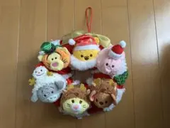 2016ディズニー購入 ツムツムぬいぐるみクリスマスリース タグ付き