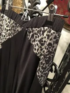社交ダンス衣装ヒョウ柄切り込みロングスカート ♠︎海外用お洒落着❤︎セットアップ