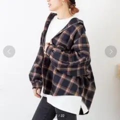 PICHI チェック柄　ドルマンルーズシャツ