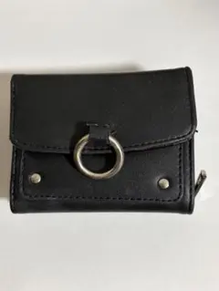 WEGO ブラック 三つ折り財布 リング付き