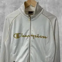 champion 白 Lサイズ ジャージ トラックジャケット メンズ ビッグロゴ